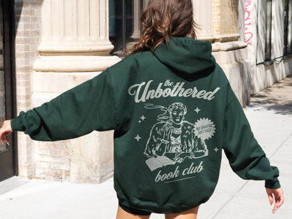 Unbothered Book Club Hoodie – Retro Bookish Antisocial Read - Image 3