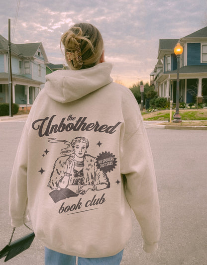Unbothered Book Club Hoodie – Retro Bookish Antisocial Read