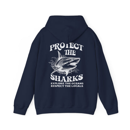 Protect the Sharks Hoodie – Retro Ocean Conservation Sweatshirt - Image 5