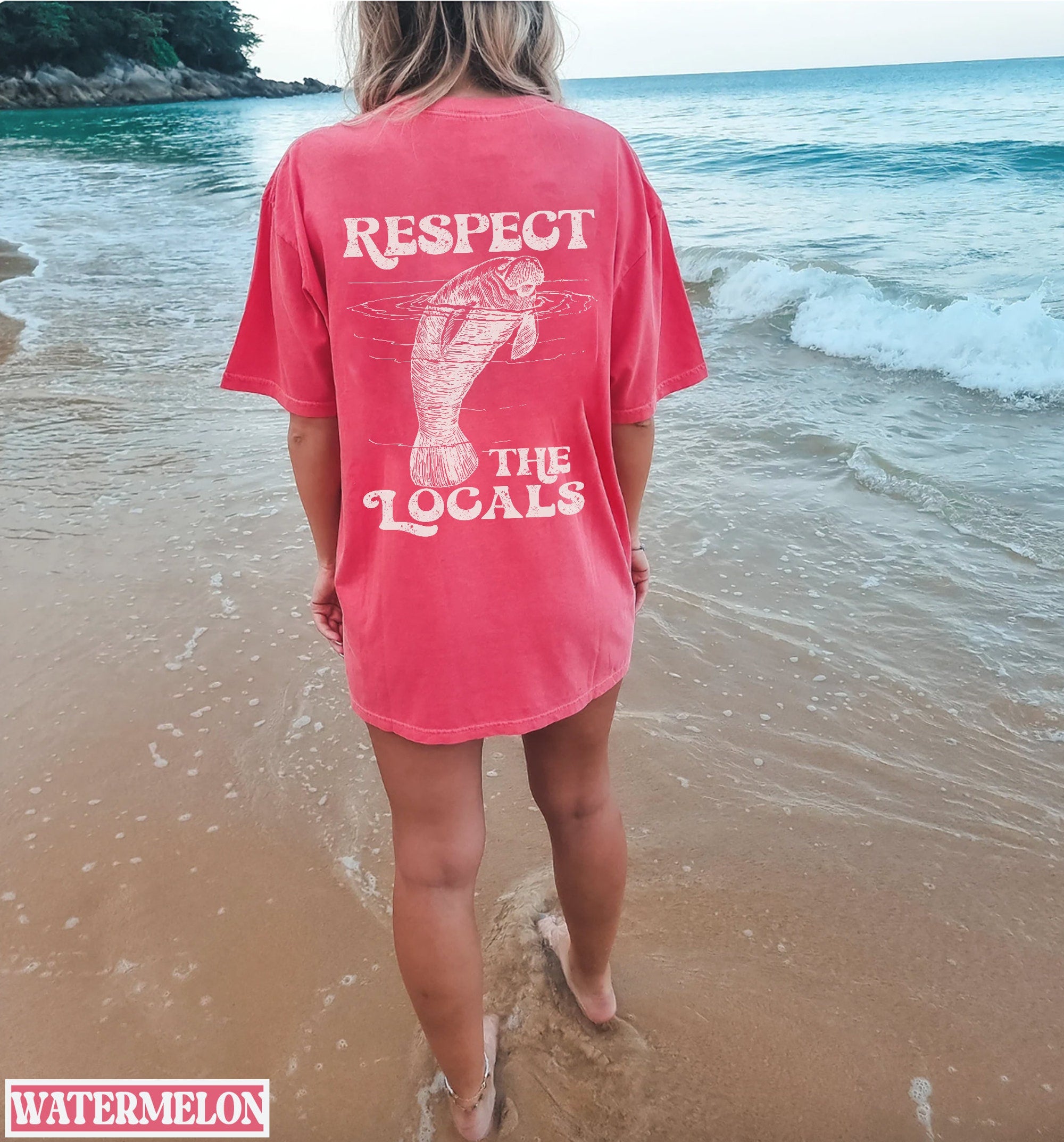 Respect the Locals Manatee Comfort Colors Ocean T-Shirt - Image 4