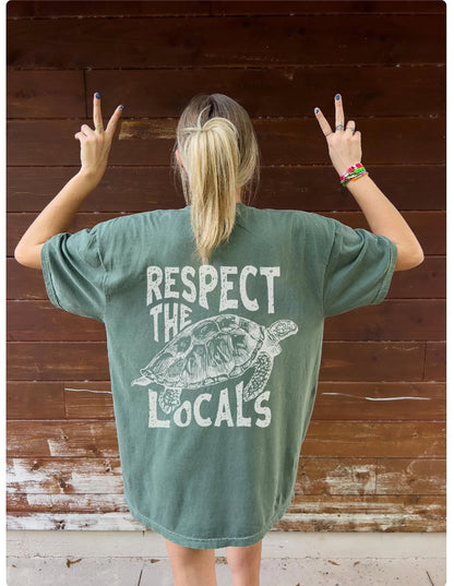 Respect The Locals Sea Turtle Comfort Colors T-Shirt - Image 6