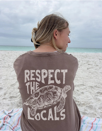 Respect The Locals Sea Turtle Comfort Colors T-Shirt - Image 4