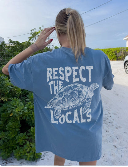 Respect The Locals Sea Turtle Comfort Colors T-Shirt