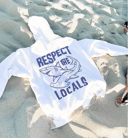 Protect Local Sharks Hoodie – Respect the Locals Sweatshirt - Image 2