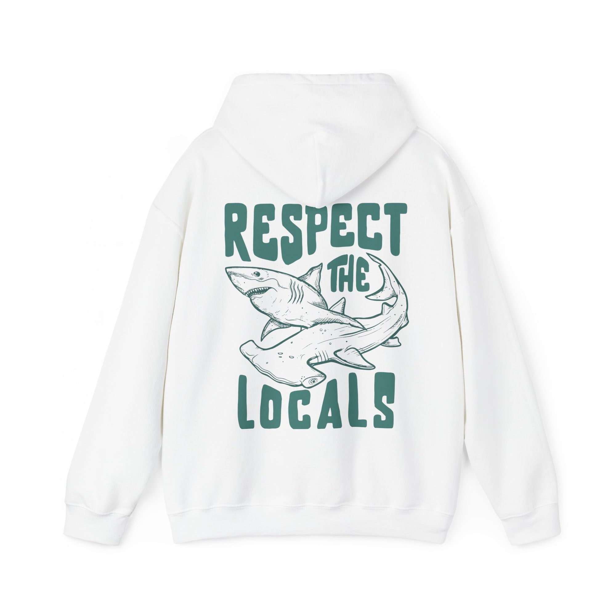 Respect the Local Sharks Hoodie – Cozy Ocean Lover Sweatshirt - Image 2