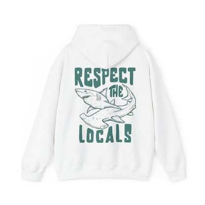 Respect the Local Sharks Hoodie – Cozy Ocean Lover Sweatshirt - Image 2