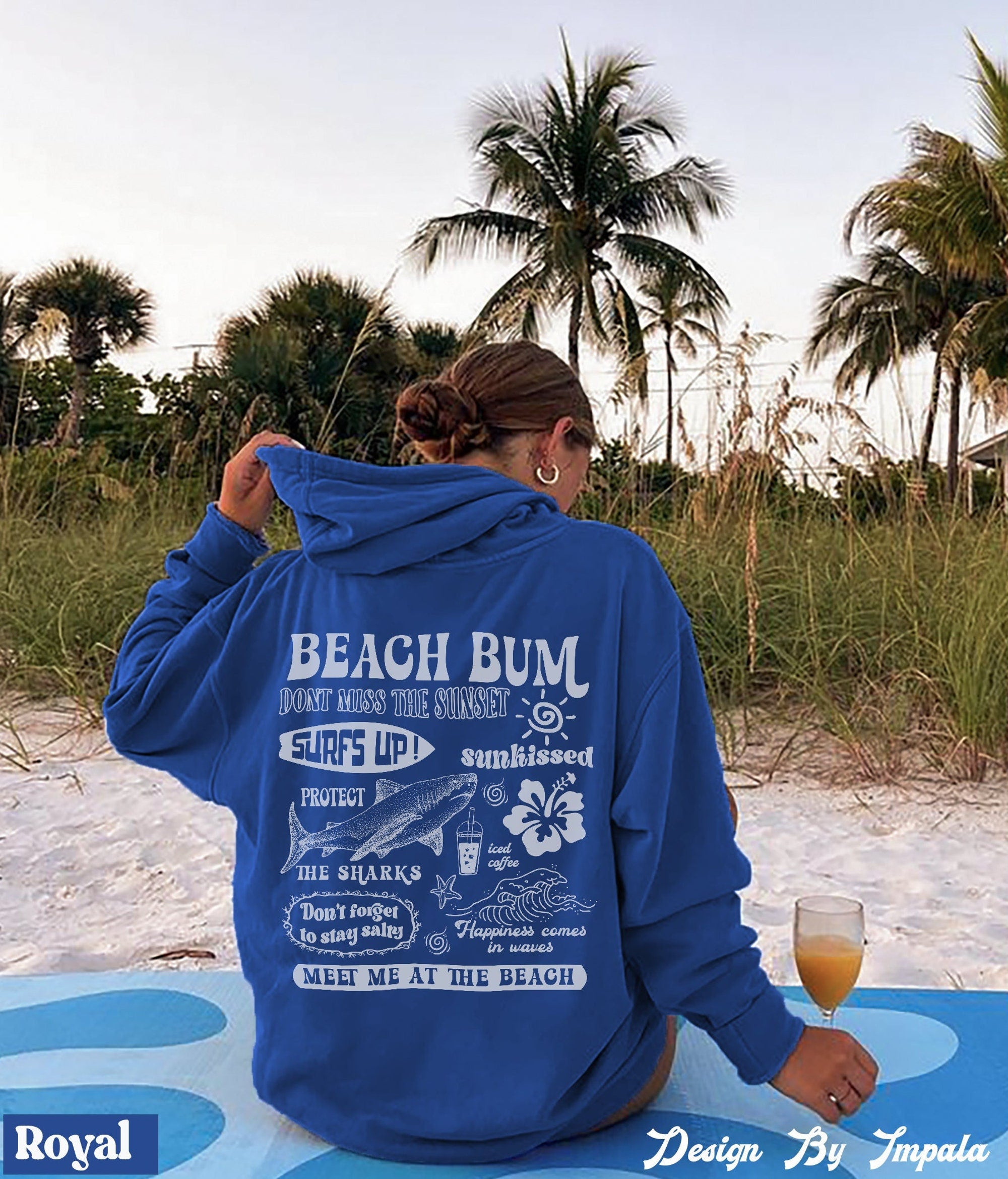Beach Bum Hoodie – Y2K Surf Graphic Preppy Sweatshirt - Image 3