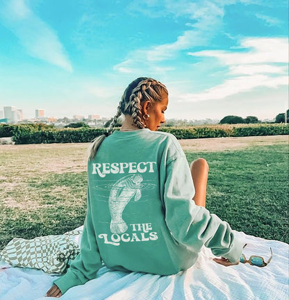 Manatee “Respect the Locals” Comfort Colors Crewneck Sweatshirt