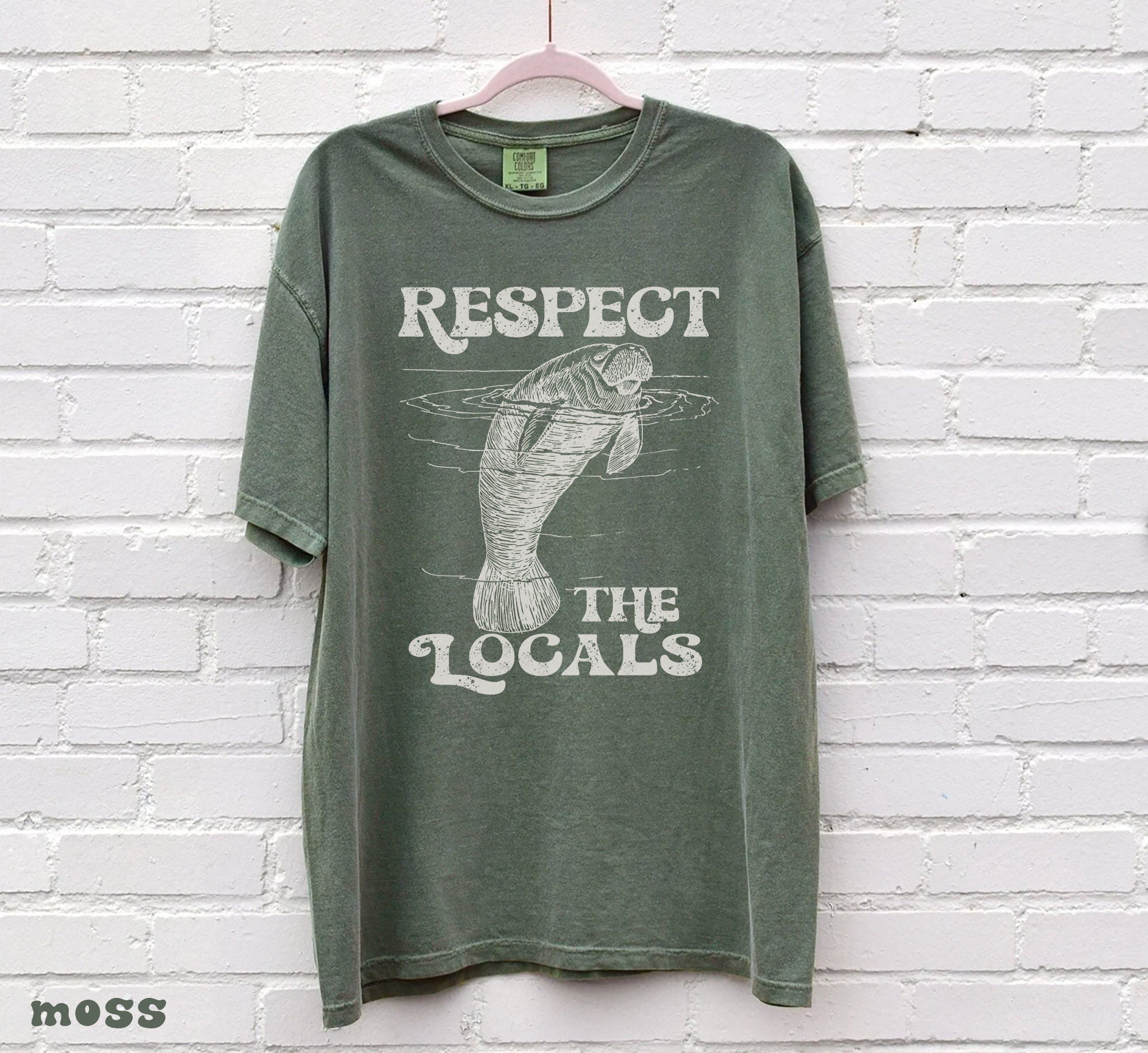 Save the Manatees Comfort Colors Ocean Tee | Respect the Locals - Image 7