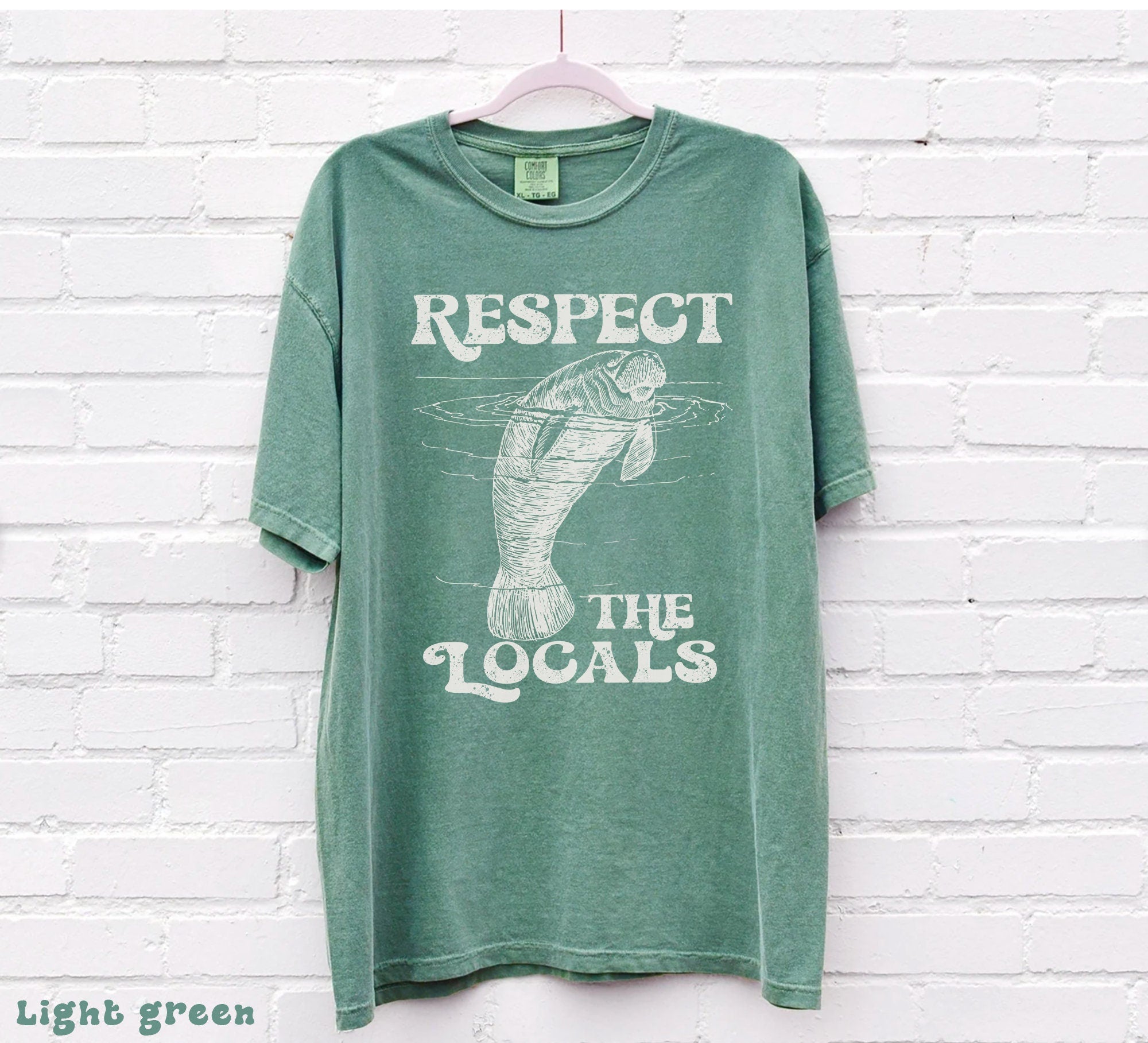Save the Manatees Comfort Colors Ocean Tee | Respect the Locals - Image 8