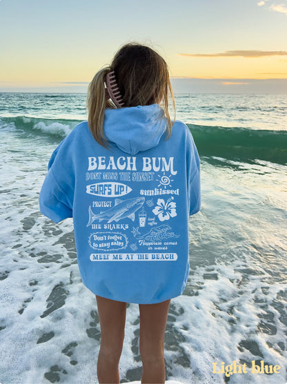 Beach Bum Hoodie – Y2K Surf Graphic Preppy Sweatshirt - Image 4