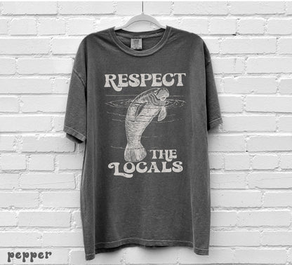 Save the Manatees Comfort Colors Ocean Tee | Respect the Locals - Image 4