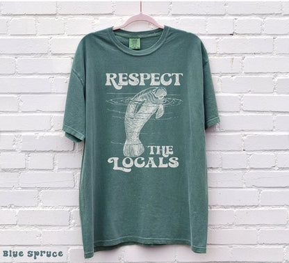 Save the Manatees Comfort Colors Ocean Tee | Respect the Locals - Image 5