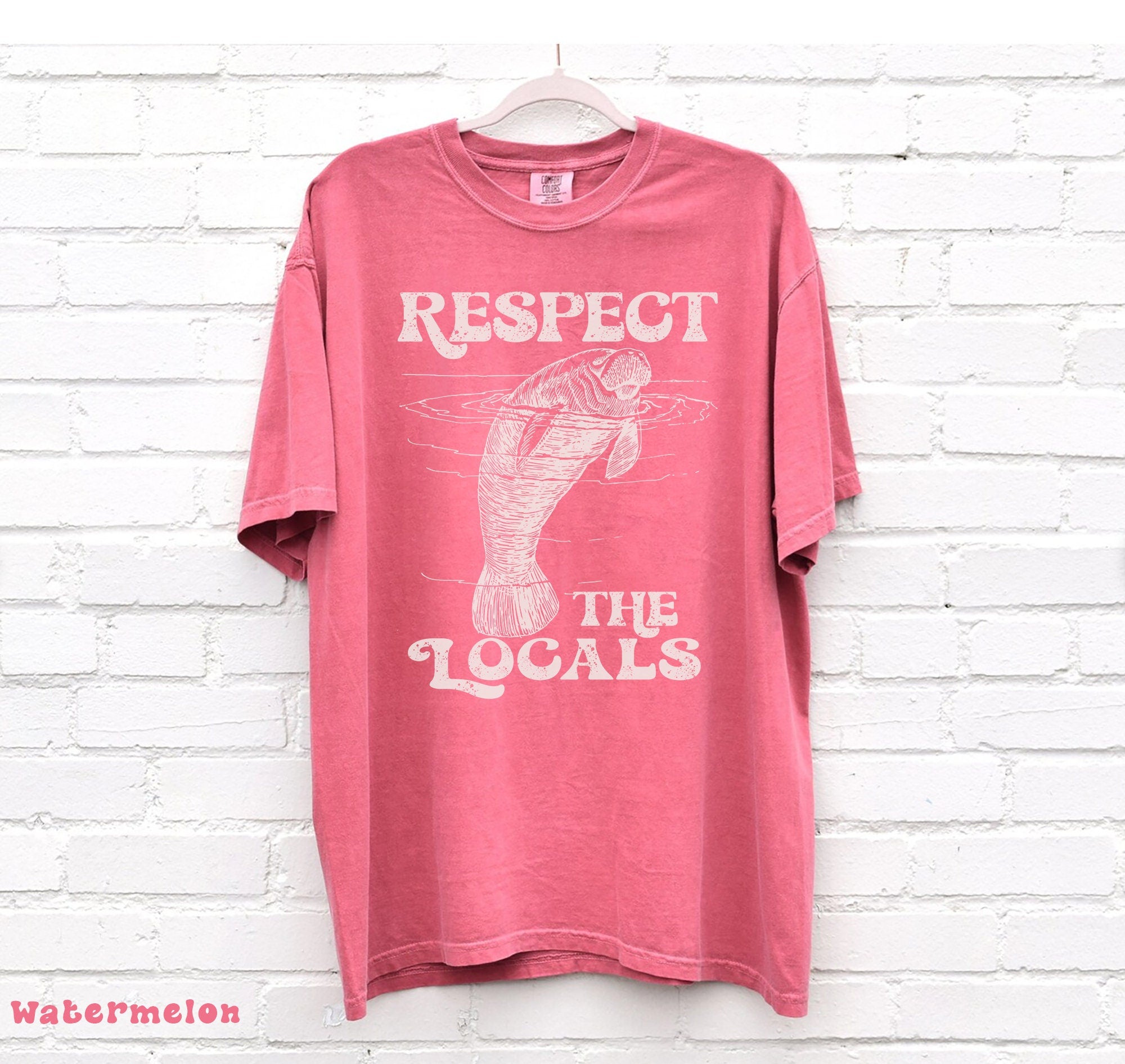 Save the Manatees Comfort Colors Ocean Tee | Respect the Locals - Image 6