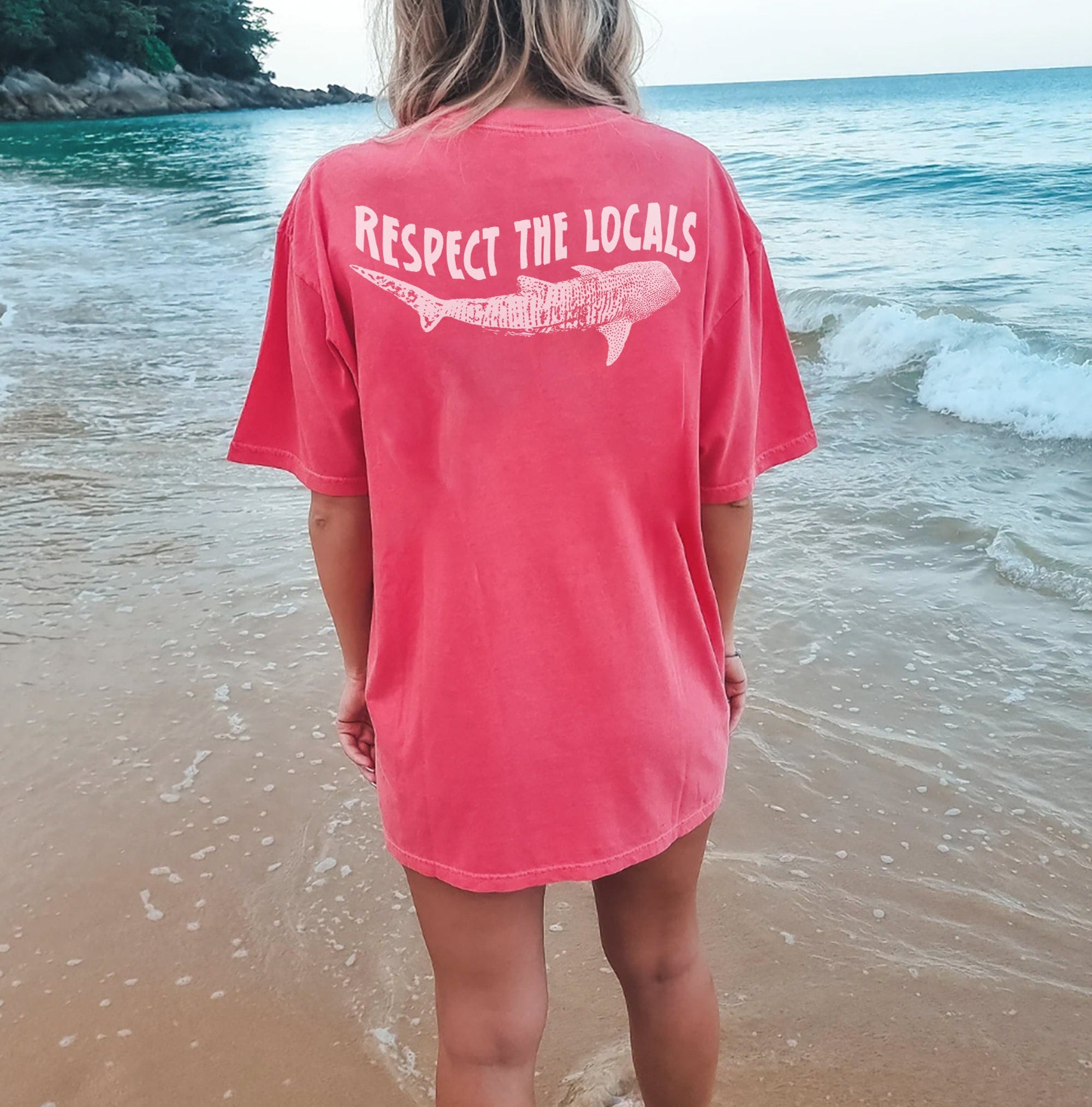 Whale Shark Comfort Colors Tee – Respect the Locals Beach Shirt - Image 3