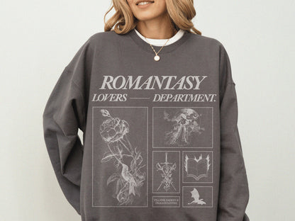 Romantasy Lovers Department Sweatshirt – Morally Grey Reader - Image 2