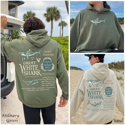 Great White Shark Hoodie – Unisex Marine Conservation Sweatshirt - Image 3