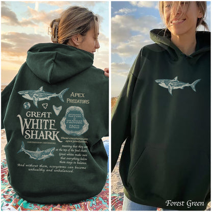Great White Shark Hoodie – Unisex Marine Conservation Sweatshirt - Image 2