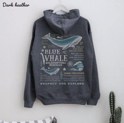 Retro Blue Whale Hoodie – 90s Ocean Graphic Pullover - Image 3