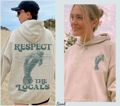 Respect the Local Manatee Hoodie – Cozy Beach Lover Sweatshirt - Image 6