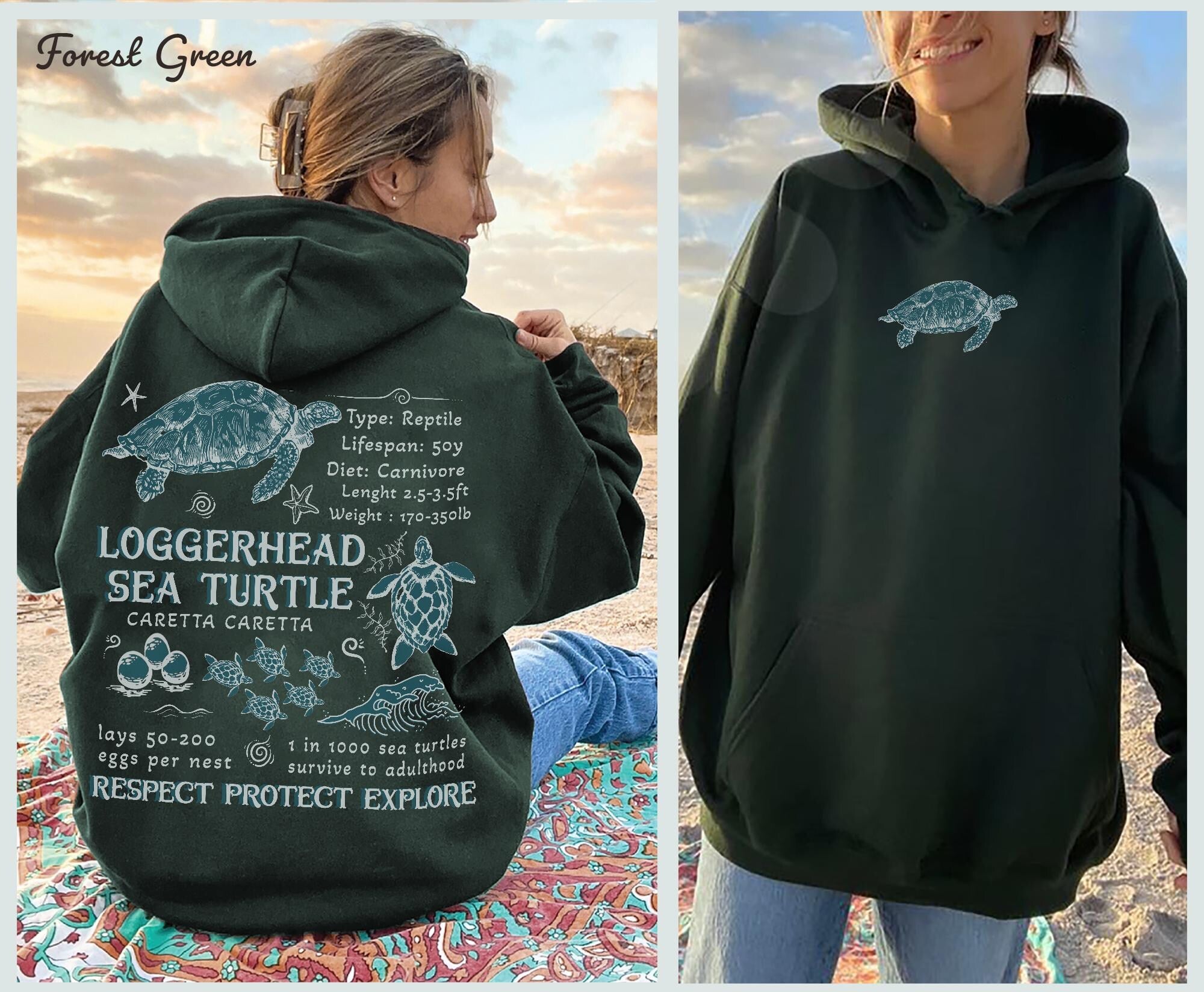 Sea Turtle Hoodie – Oceancore Unisex Cozy Sweatshirt - Image 4
