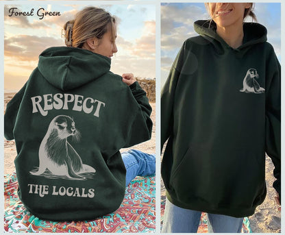 Retro Seal Ocean Aesthetic Hoodie – Respect the Locals - Image 2