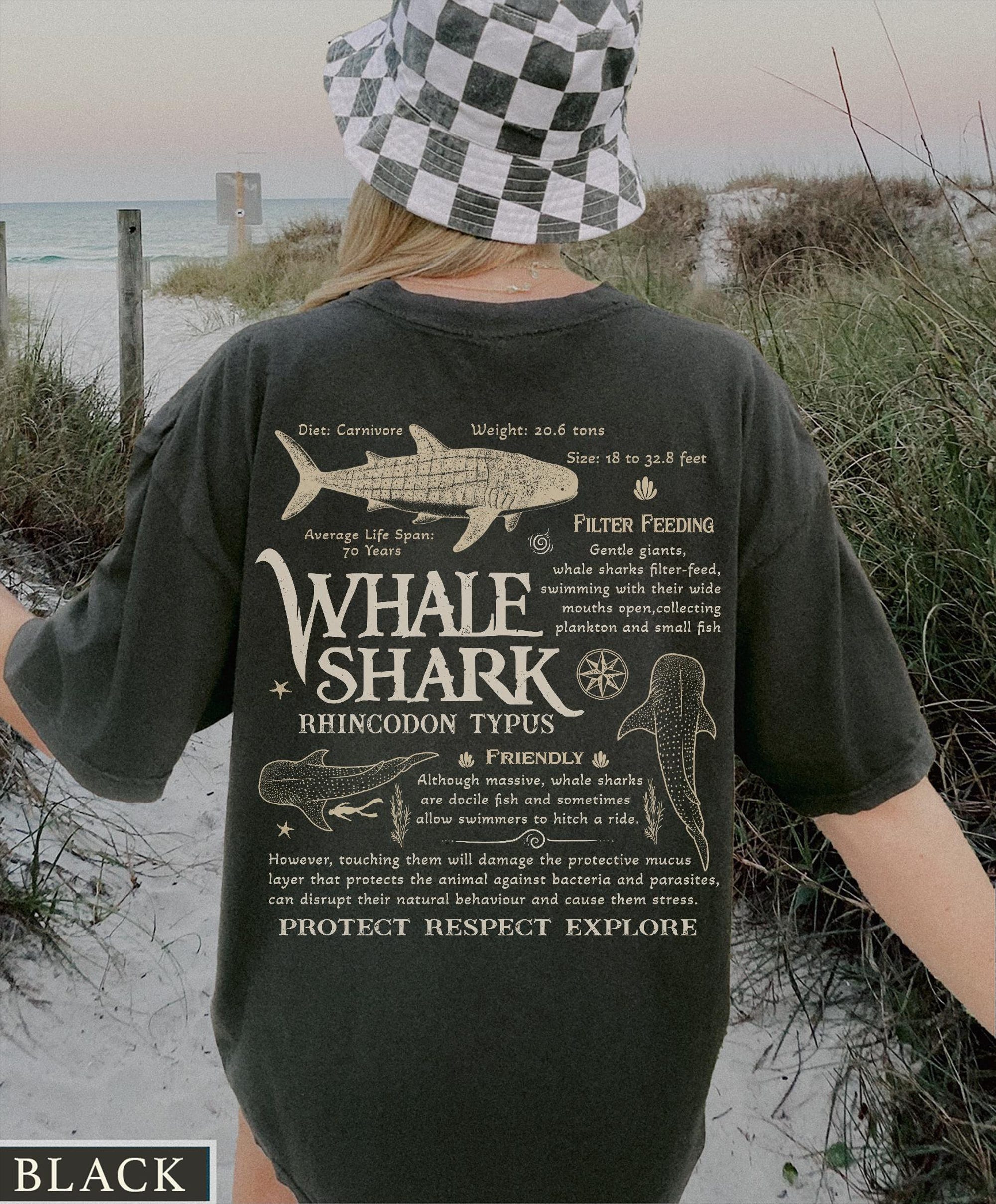 Vintage Whale Shark Comfort Colors Tee – Save the Oceans - Image 3