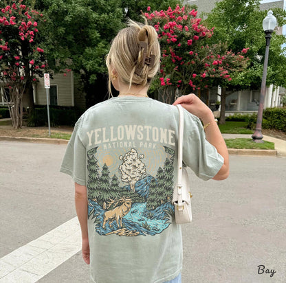 Yellowstone National Park Comfort Colors Tee (Front & Back) - Image 6
