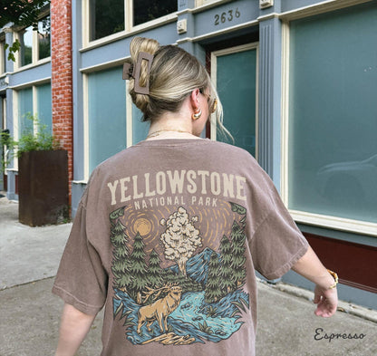 Yellowstone National Park Comfort Colors Tee (Front & Back) - Image 3