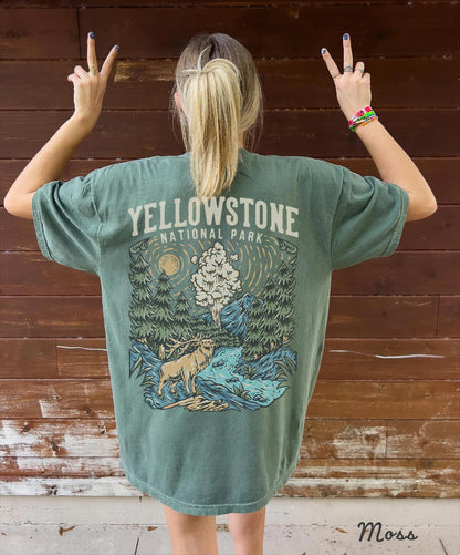 Yellowstone National Park Comfort Colors Tee (Front & Back) - Image 5