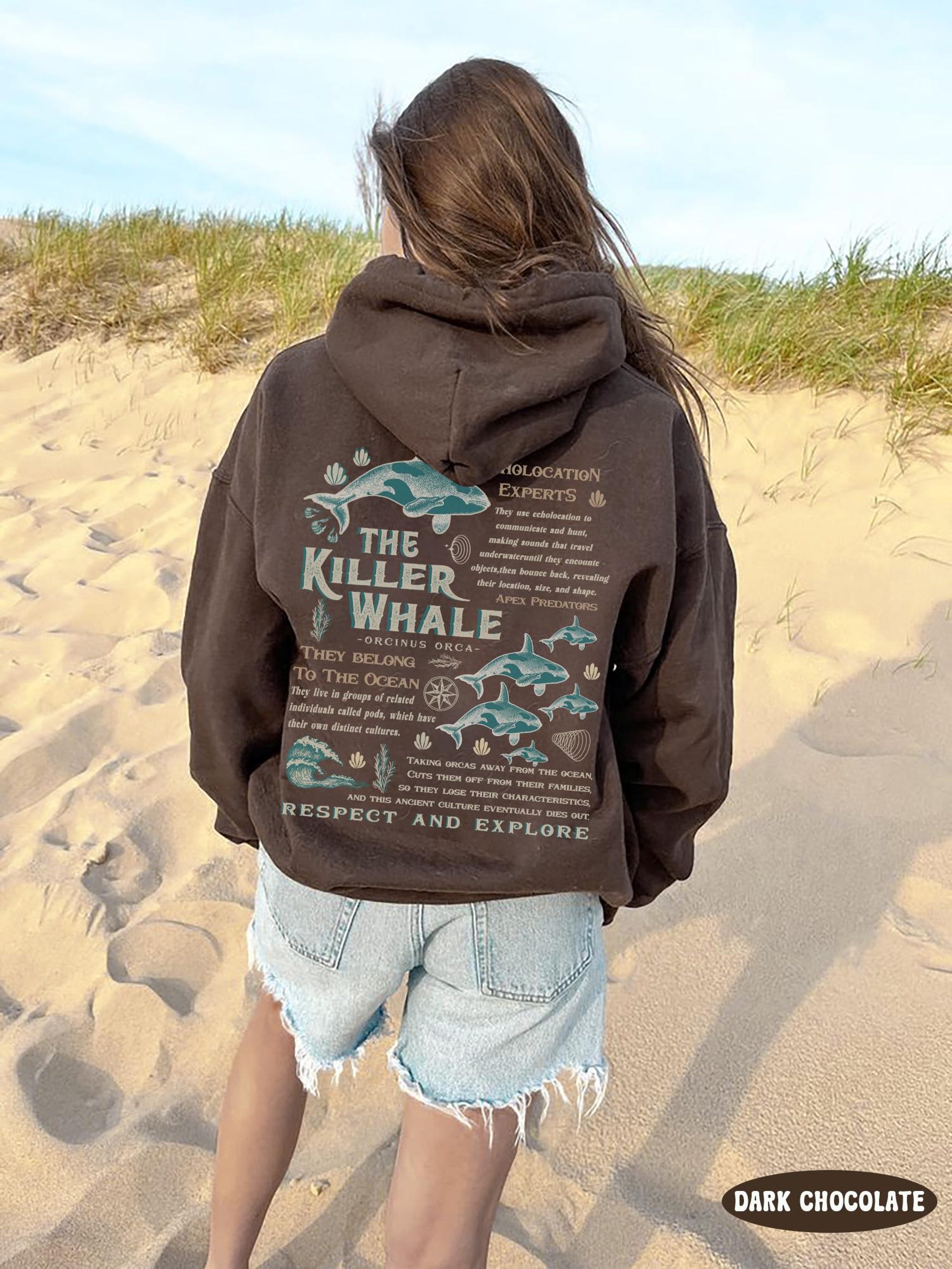 Vintage Orca Hoodie – Killer Whale Ocean Lover Sweatshirt - Image 3