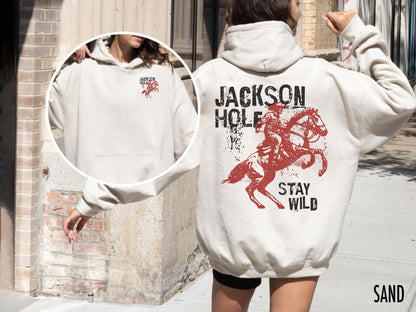 Jackson Hole Western Cowboy Hoodie – Retro Distressed Sweatshirt - Image 4