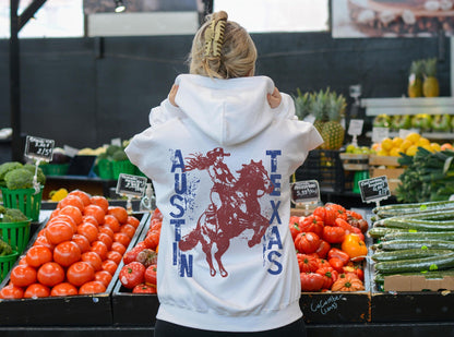 Austin Texas Retro Cowgirl Western Hoodie Sweatshirt - Image 5
