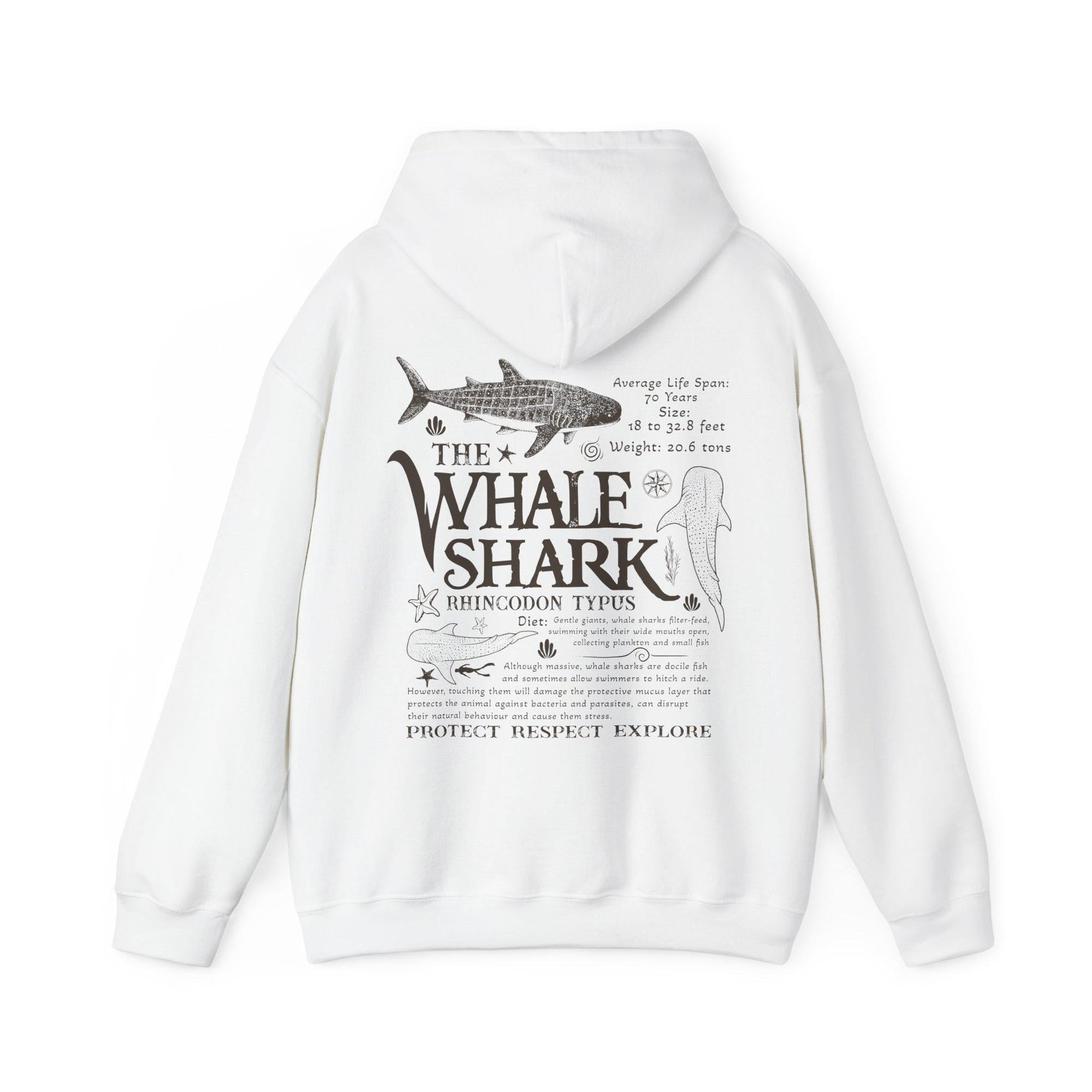 Whale Shark Vintage Graphic Unisex Hoodie (Front & Back Print) - Image 5