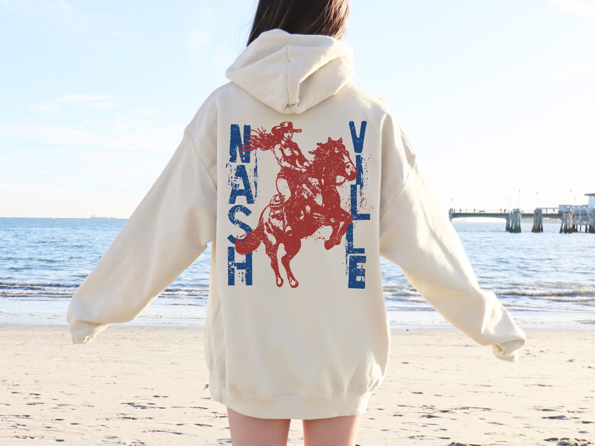 Retro Western Cowgirl Hoodie – Nashville Country Sweatshirt