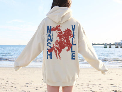 Retro Western Cowgirl Hoodie – Nashville Country Sweatshirt