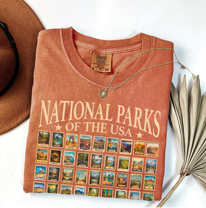 63 US National Parks Comfort Colors Tee | Retro Nature Shirt - Image 4