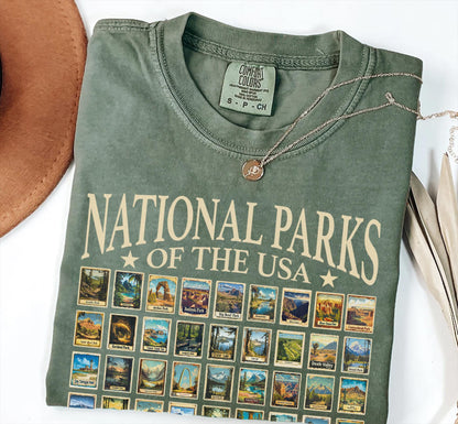 63 US National Parks Comfort Colors Tee | Retro Nature Shirt