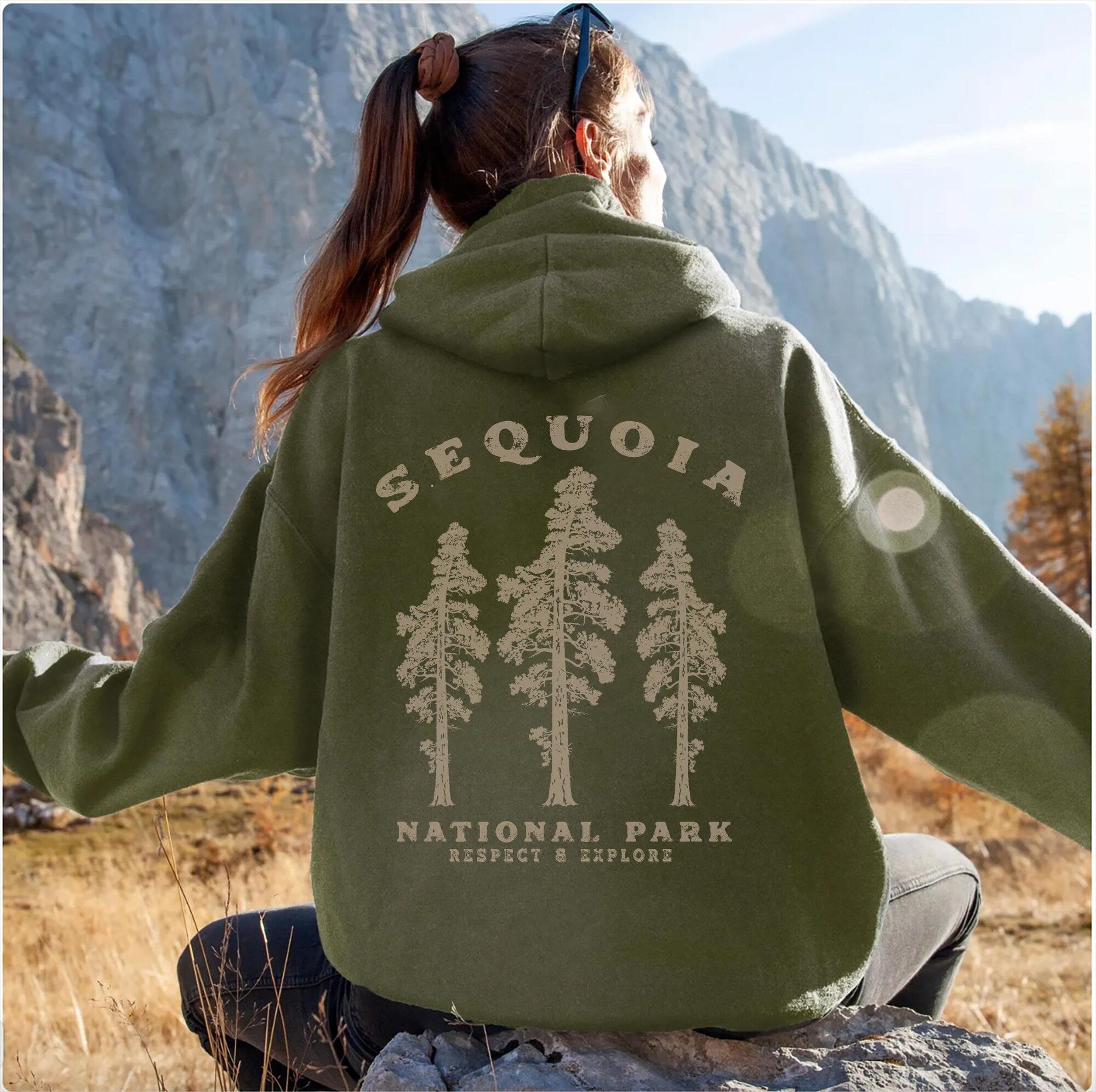 Sequoia National Park Hoodie – Front & Back Print - Image 6