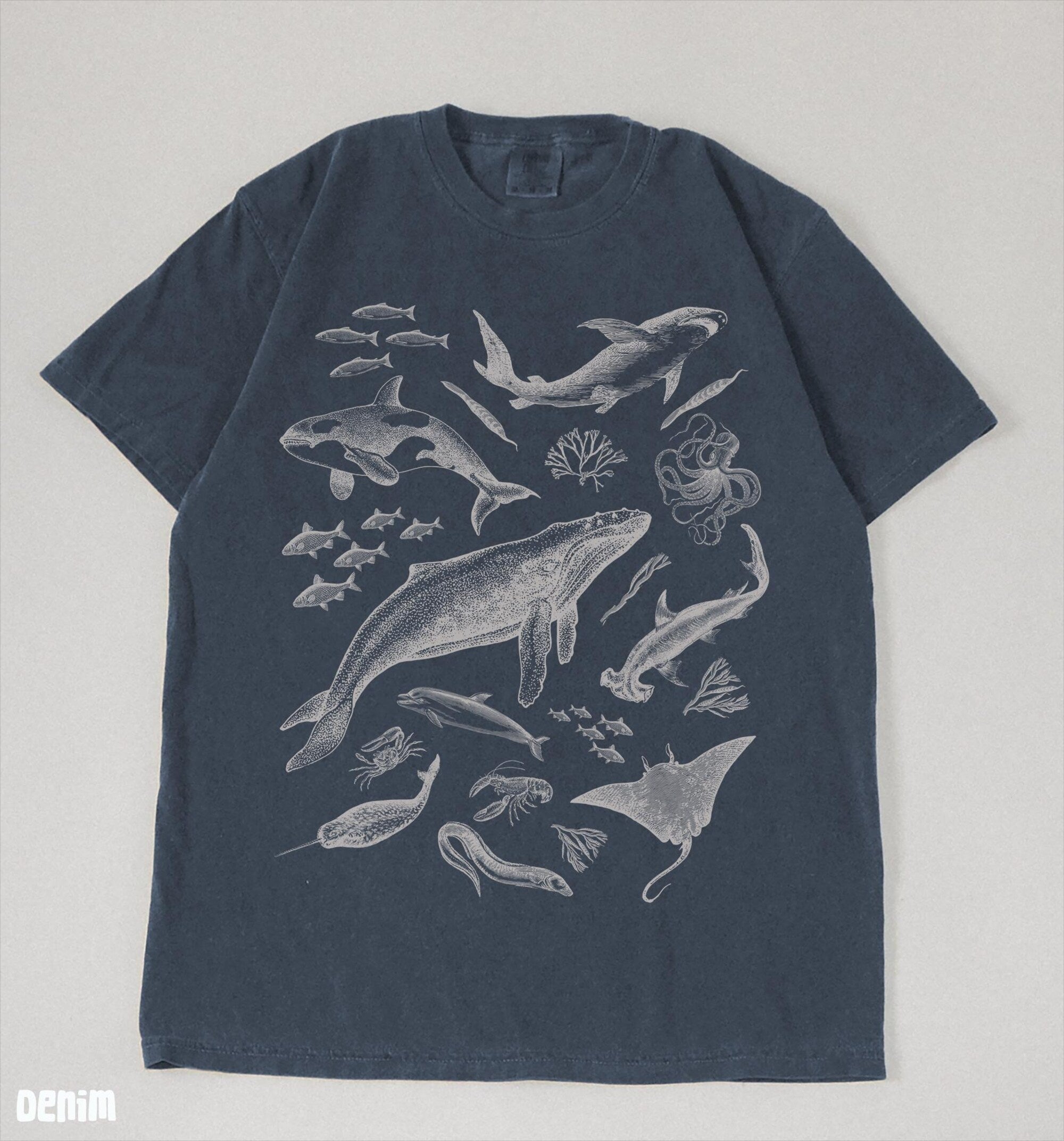90s Retro Ocean Animals Comfort Colors Tee - Image 8