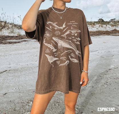 90s Retro Ocean Animals Comfort Colors Tee - Image 3