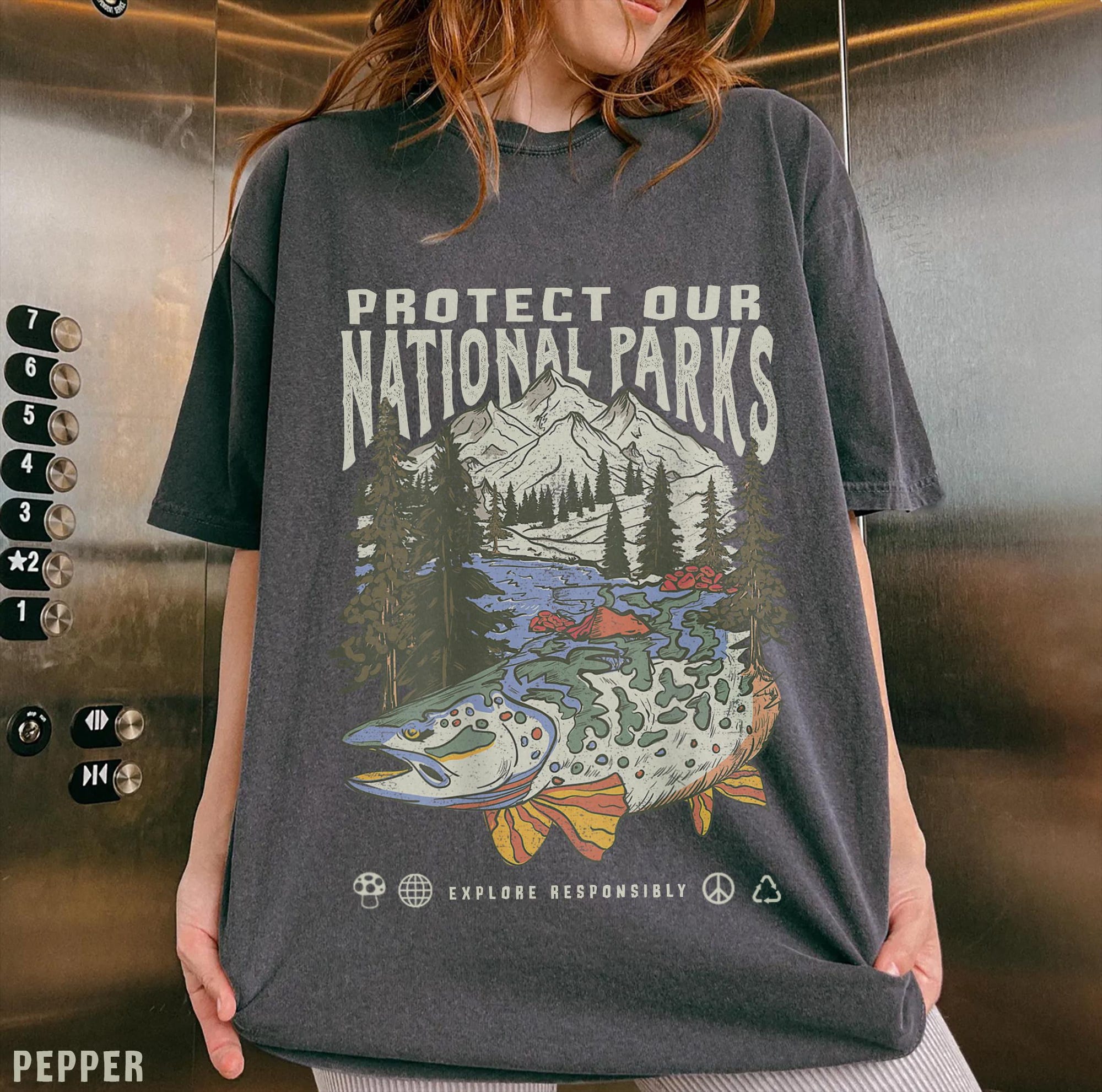 90s National Parks Comfort Colors Tee – Respect Wildlife - Image 5