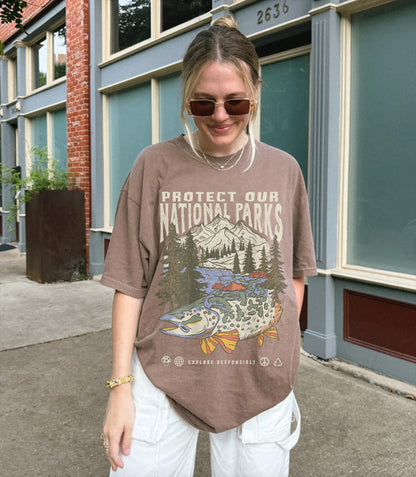 90s National Parks Comfort Colors Tee – Respect Wildlife - Image 3