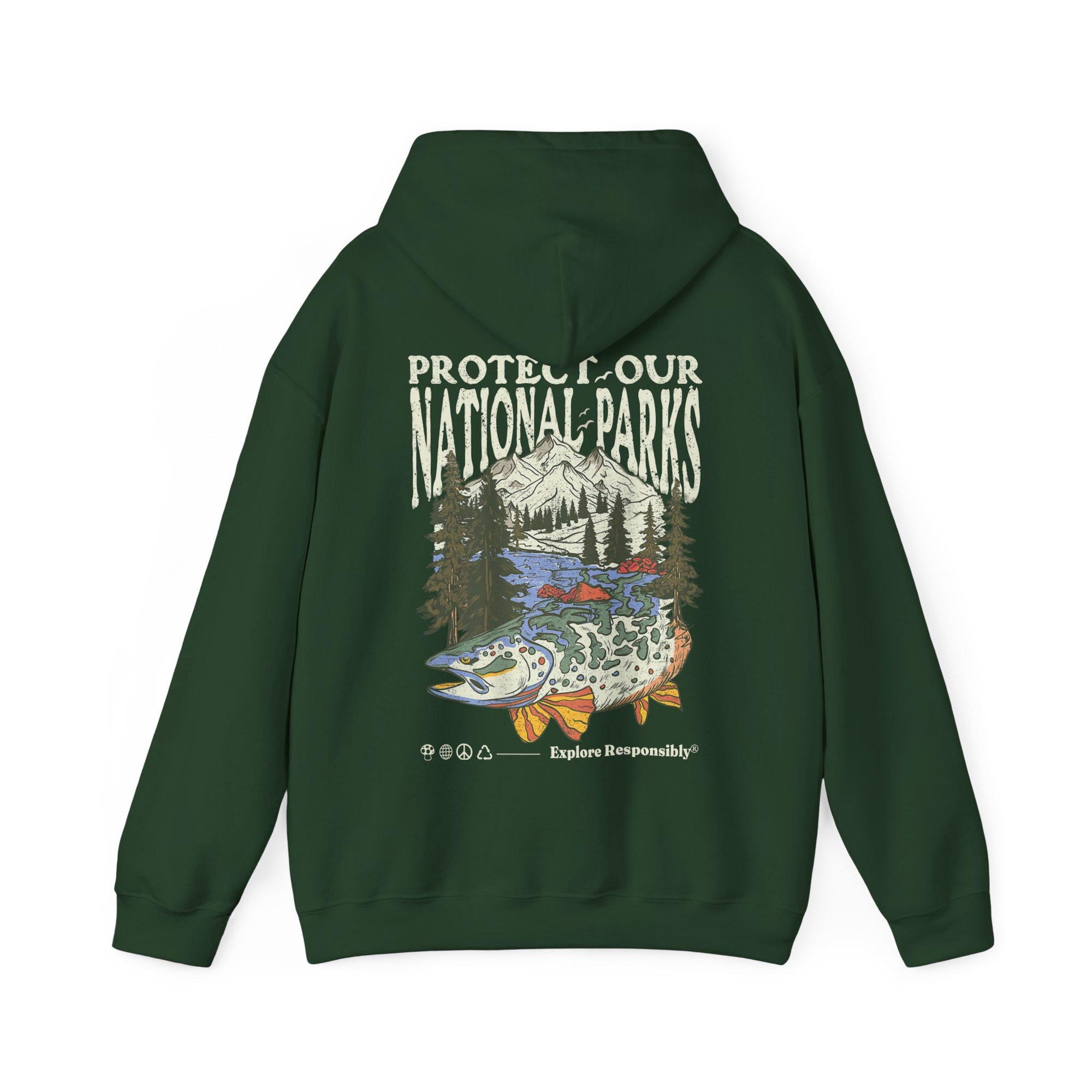 Protect Our National Parks Retro Fish Hoodie - Image 7