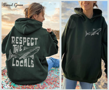 Respect the Locals Shark Surf Hoodie (Front & Back Print) - Image 5