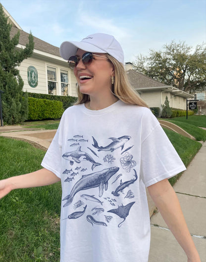 90s Retro Ocean Animals Comfort Colors Tee - Image 2