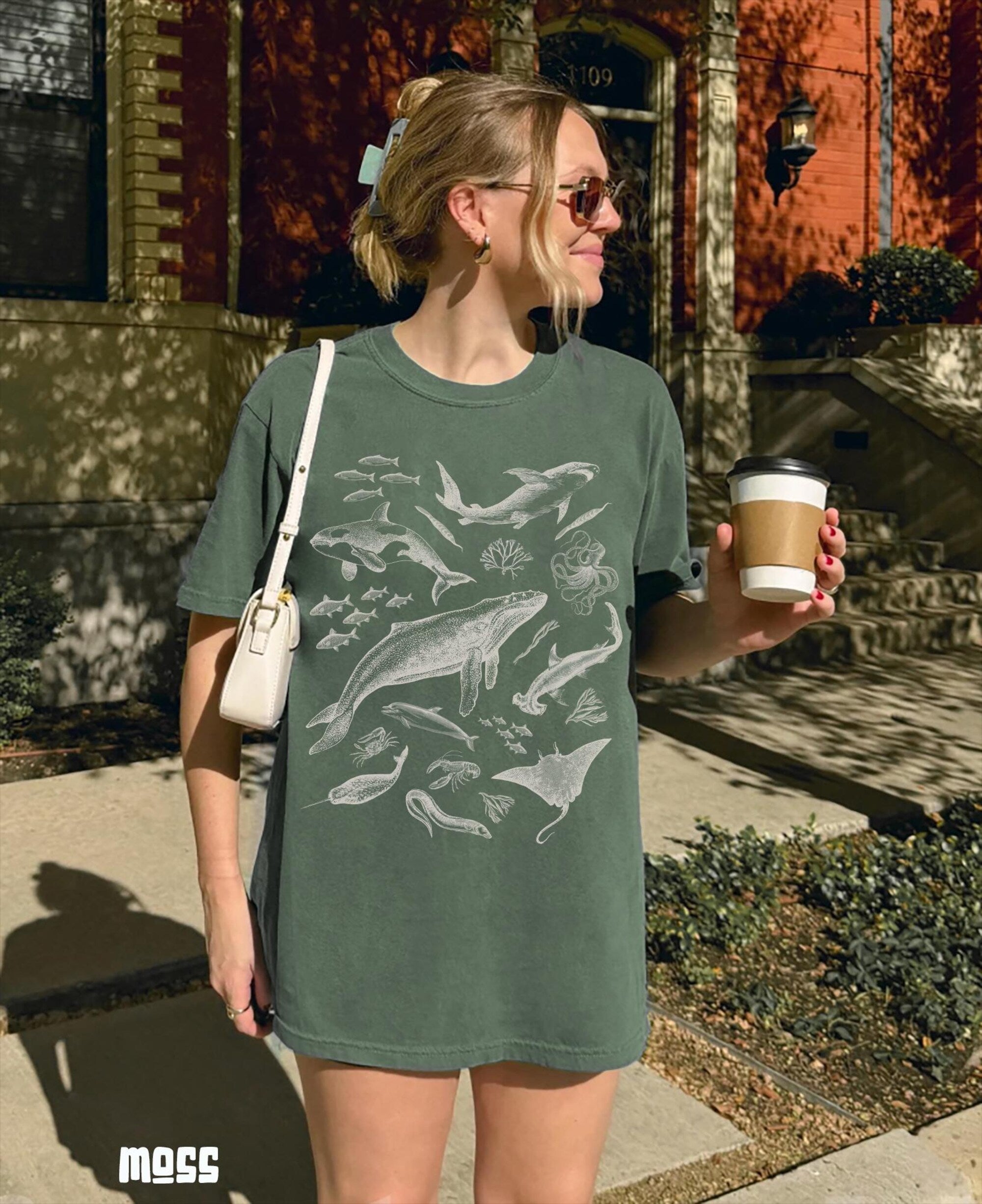 90s Retro Ocean Animals Comfort Colors Tee - Image 6