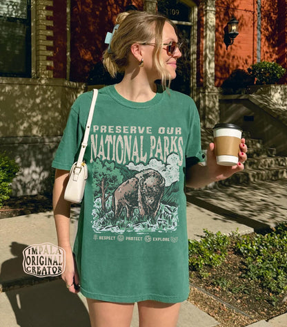 Protect National Parks Bison Tee | Comfort Colors® Unisex - Image 4