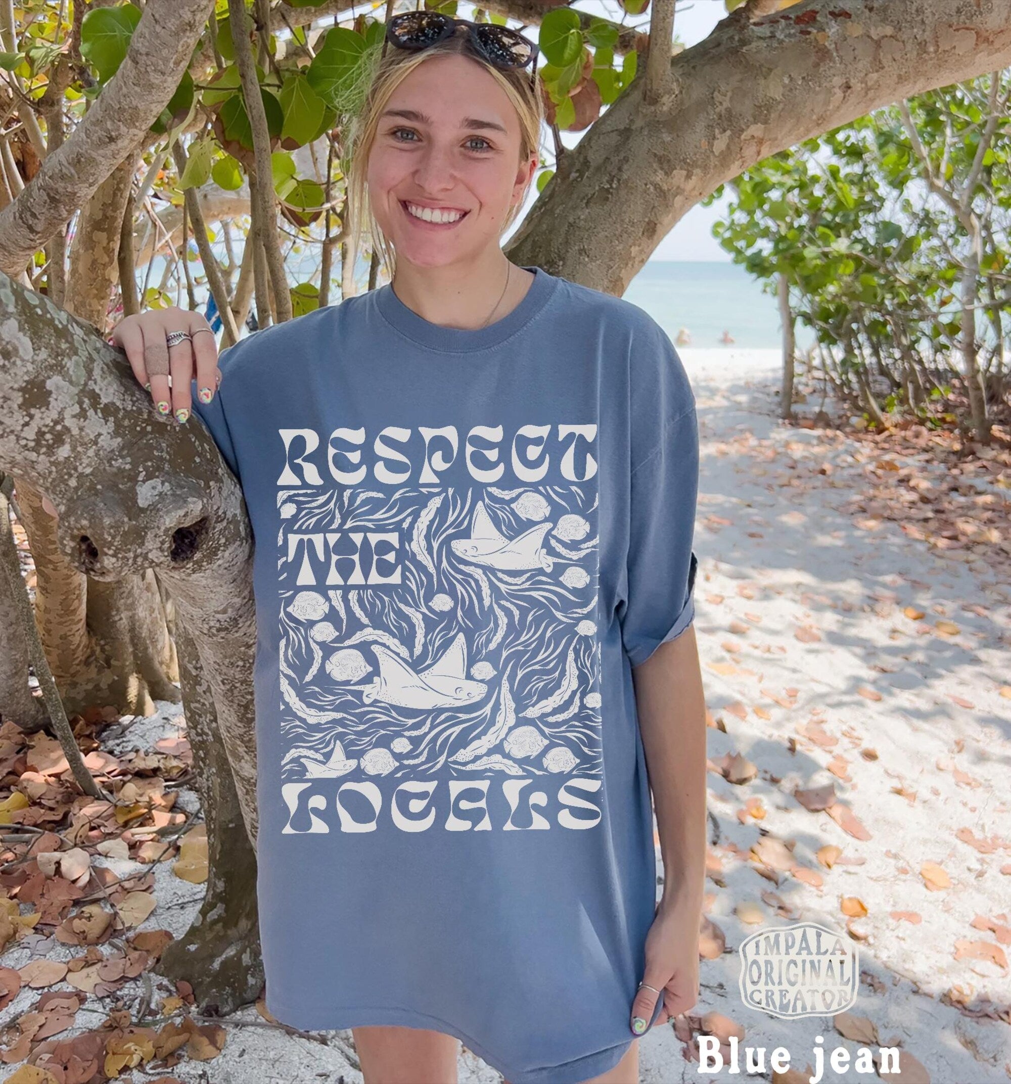 Respect the Locals Manta Ray Tee – Save the Oceans Shirt - Image 5