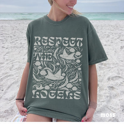 Respect the Locals Manta Ray Tee – Save the Oceans Shirt - Image 3